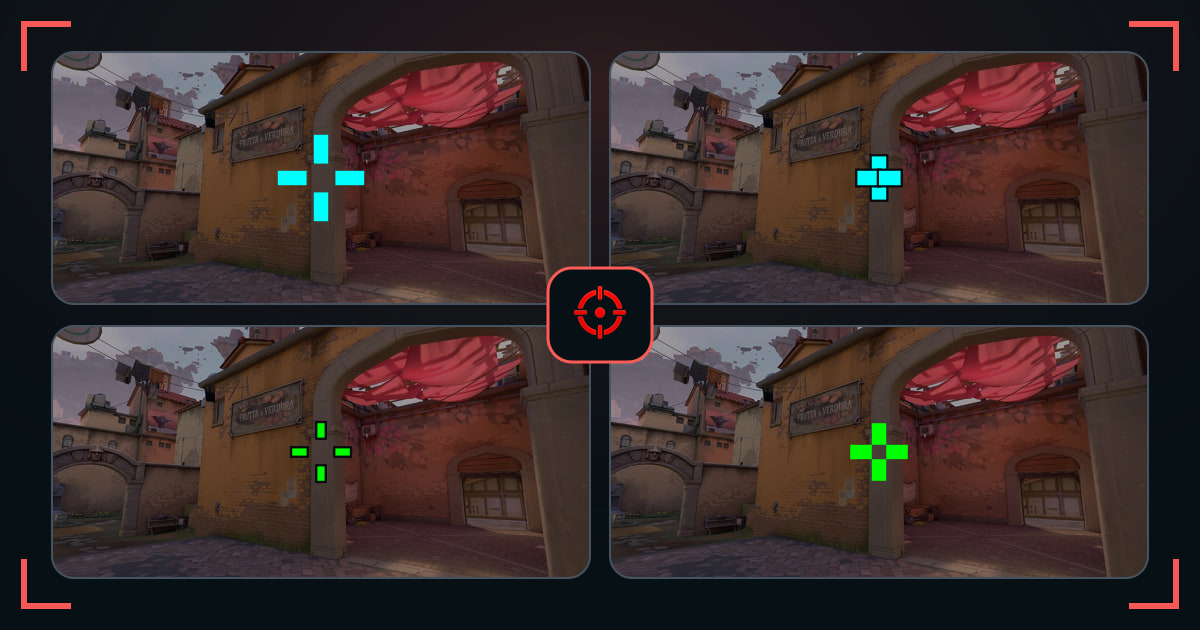 Beginner crosshairs shown in VALORANT map previews