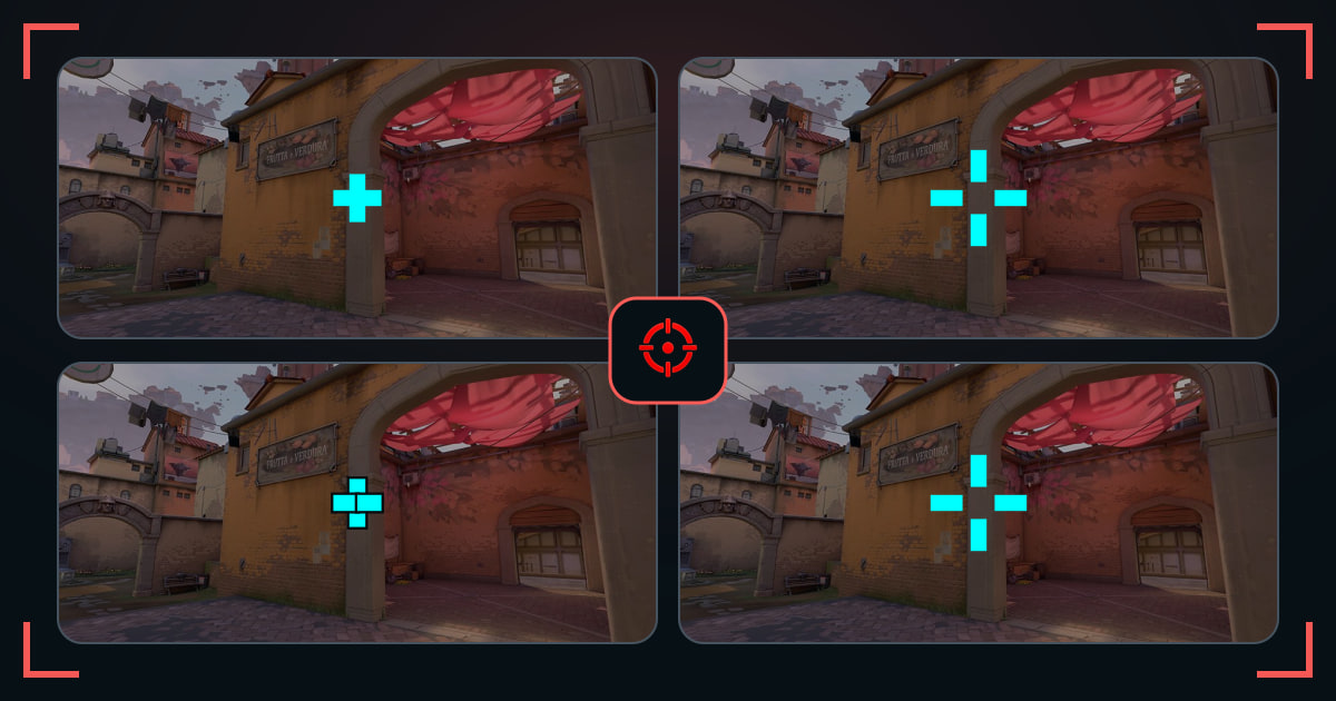 Cyan crosshairs shown in VALORANT map previews