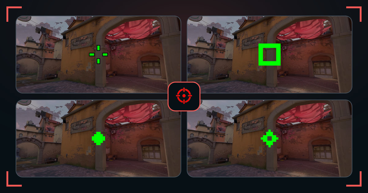 Green crosshairs shown in VALORANT map previews