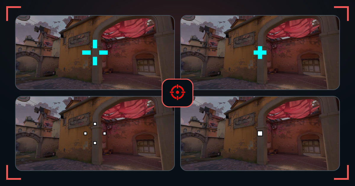 Headshot crosshairs shown in VALORANT map previews