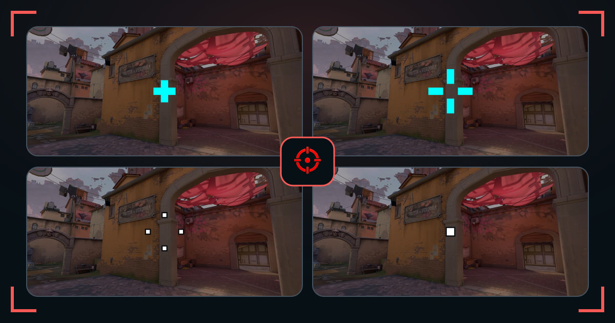 Minimalist crosshairs shown in VALORANT map previews