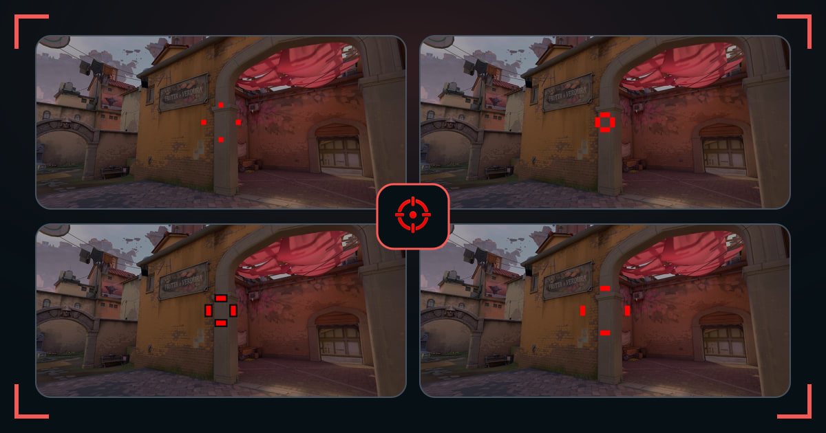 Red crosshairs shown in VALORANT map previews