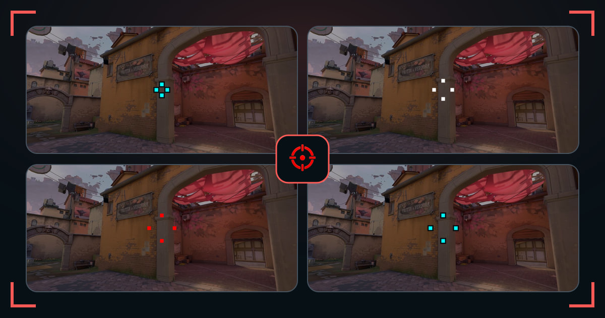 Static crosshairs shown in VALORANT map previews